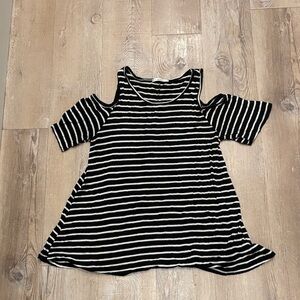 Acemi Black and White Striped Kids Dress